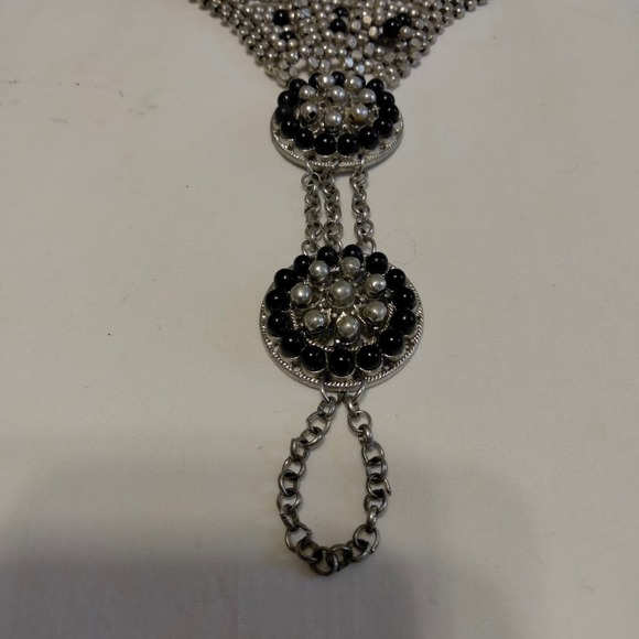Iris Apfel & Bajalia Black & Silver Panja Hand Bracelet - Picture 11 of 14
